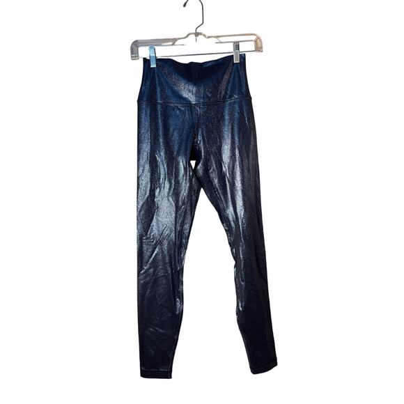 LULULEMON Align Navy Shine RIbbed Cropped High Rise Leggings US 6 - Picture 5 of 6